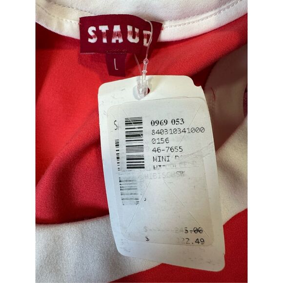 STAUD Dolce Contrast Cut Out Mini Dress Size L $245 - Picture 9 of 9